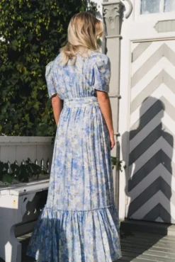 Sophie Puff Maxi Dress Wisteria Kiss