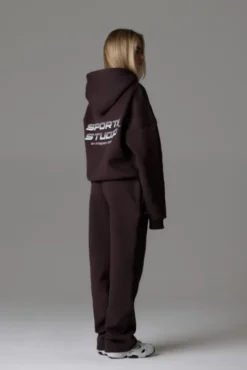 Sports Studio Zip Hoodie Saddle Brown