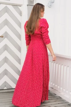 Spring Button-Down Dress Red Dots