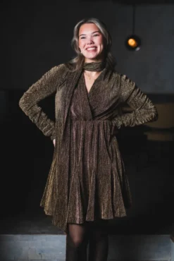 Stardust Frill Dress Black & Gold