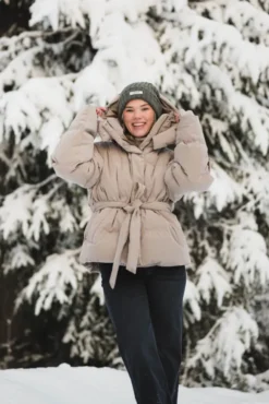 Steilia Brushed Down Jacket Beige