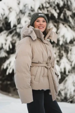 Steilia Brushed Down Jacket Beige