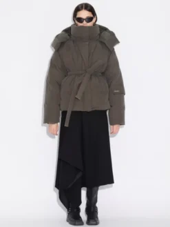 Steilia Brushed Down Jacket Dark Green