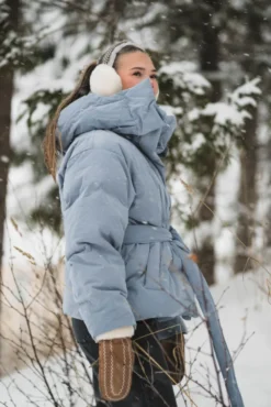 Steilia Brushed Down Jacket Light Blue