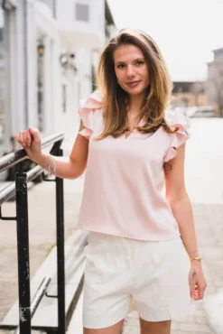 Stella Heavy Sateen Blouse Light Pink