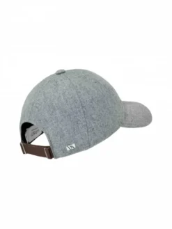 Sterling Grey Wool Soft Front Baseball Cap Grey