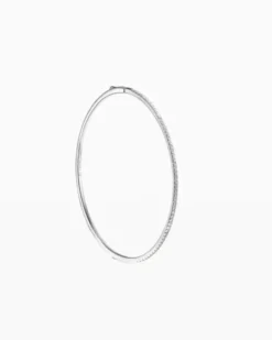 Stone Cuff Bracelet Silver