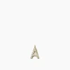 Stone Letter Charm Gold