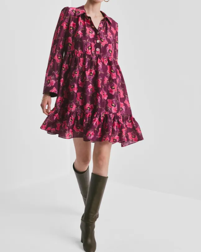 Striped Organza Shirt Dress Romace