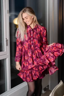 Striped Organza Shirt Dress Romace