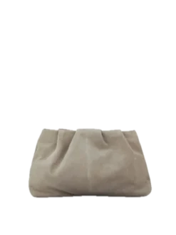 Suede Clutch Bag Porpoise Gray