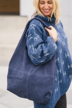 Suede Dalliea Bag Dark Blue