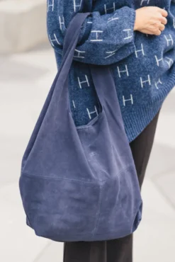 Suede Dalliea Bag Dark Blue