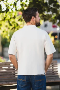 Summer Knit Zip Through Ecru