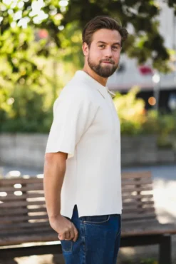 Summer Knit Zip Through Ecru