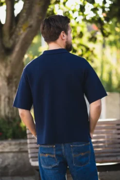 Summer Knit Zip Through Navy