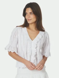 Talise Emb Blouse White