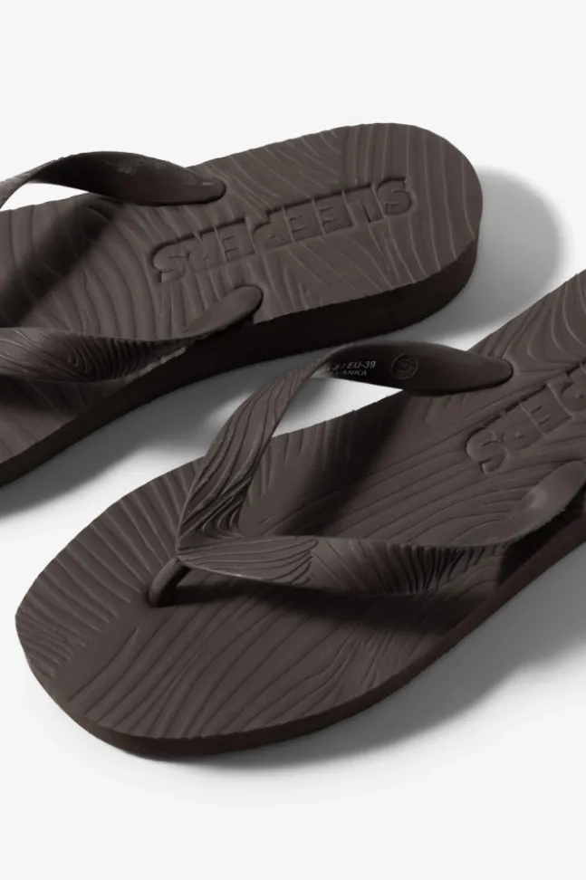 Tapered Platform Flip Flops Brown