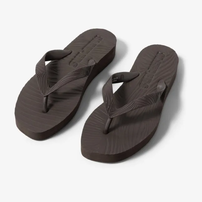 Tapered Platform Flip Flops Brown