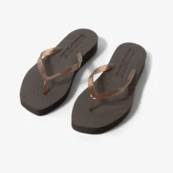 Tapered Platform Flip Flops Trans Brown