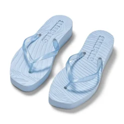 Tapered Platform Flip Flops Trans Blue