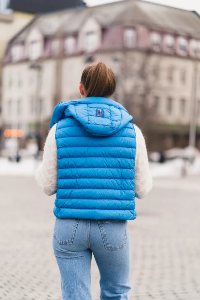 Taryn Hooded Down Vest Crayon Blue