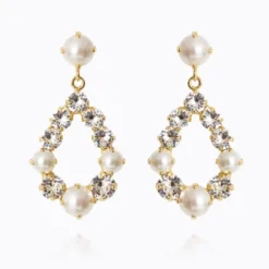 Tears Of Joy Earrings Gold Pearl/Crystal