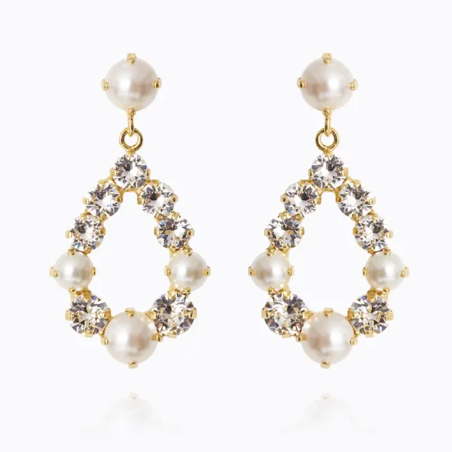 Tears Of Joy Earrings Gold Pearl/Crystal