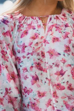 Tessa Print Blouse Turkis