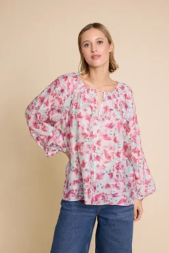 Tessa Print Blouse Turkis
