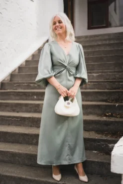 Thea LS Long Dress Green Milieu