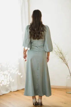 Thea LS Long Dress Green Milieu