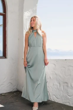 Thea SL Maxi Dress Green Milieu