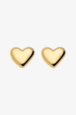 The Pebble Heart Studs Gold