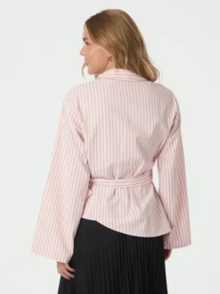 Tifuna Stripe Wrap Shirt Light Pink