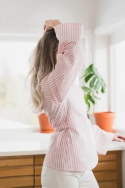 Tifuna Stripe Wrap Shirt Light Pink