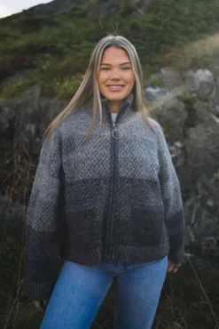 Tine Knit Cardigan Dark Grey Mix
