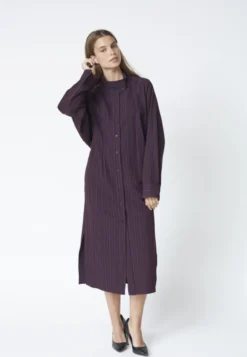 Trinny Stripe Batwing Dress Plum