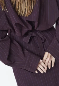 Trinny Stripe Batwing Dress Plum
