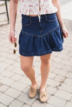 Tripa Denim Frill Skirt Blue