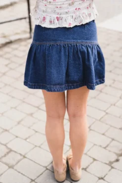 Tripa Denim Frill Skirt Blue