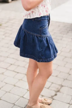 Tripa Denim Frill Skirt Blue