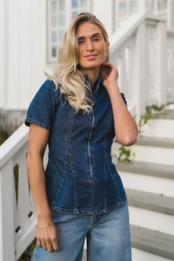 Turig Alena SS Top Mid Blue Wash