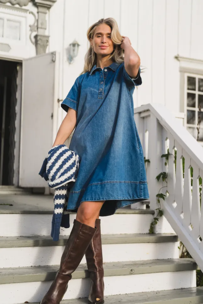 Turo Alena 2/4 Dress Mid Blue Wash