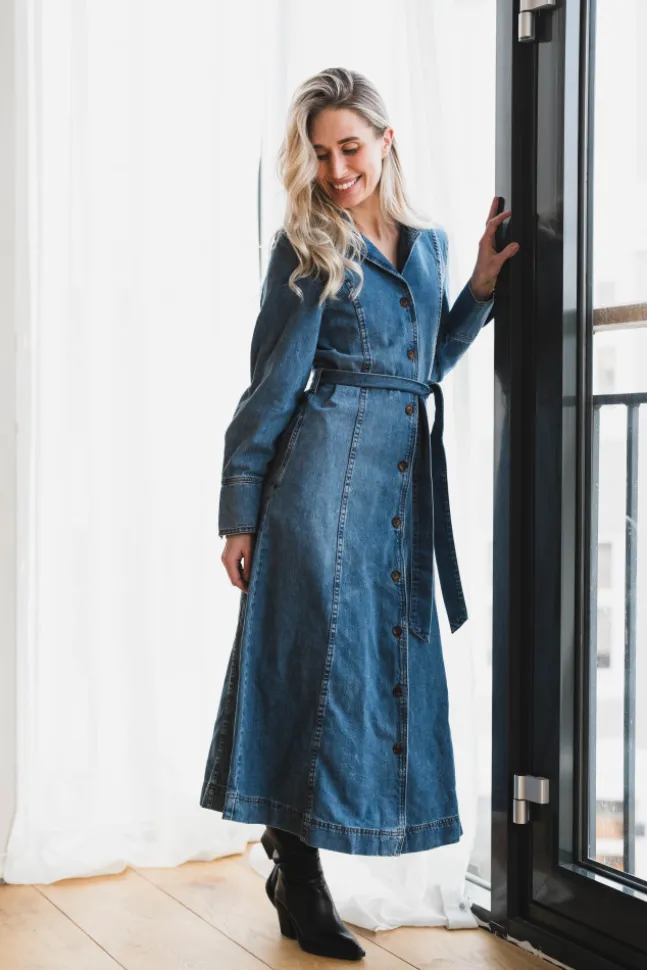 Turo Alena Shirt Dress Mid Blue Wash