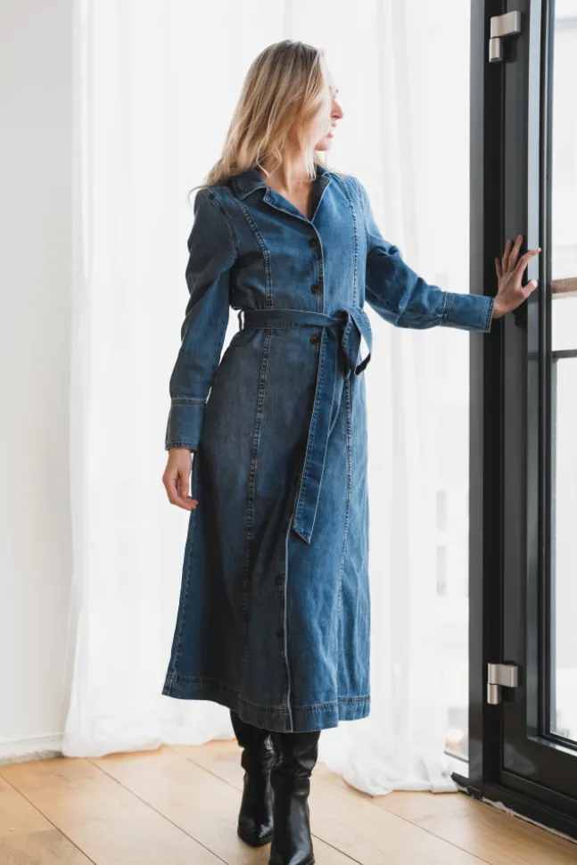 Turo Alena Shirt Dress Mid Blue Wash