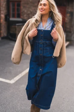 Tyler Denim Long Dress Denim Blue