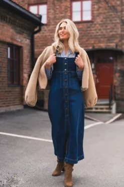 Tyler Denim Long Dress Denim Blue