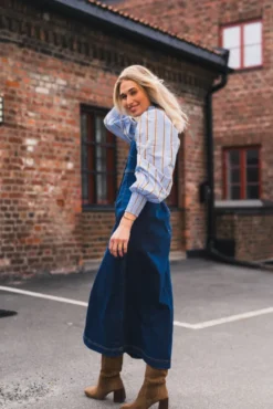 Tyler Denim Long Dress Denim Blue