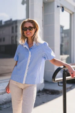 Ulia Stripe Blouse Blue Stripe